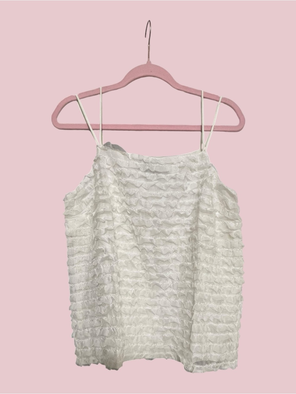Anthropologie White Tiered Ruffle Cottage core / coquette Camisole Top Small NWT - Picture 6 of 8